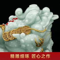 High-end lucky golden toad ornaments for living room office cashier three-legged toad ornaments shop housewarming and opening ceremony