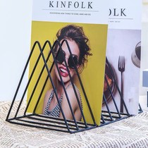 Vinyl record storage rack suitable for bookshelf placed on the table CD display rack vinyl record display frame triangle