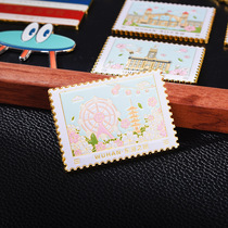 Xiaohongshus same metal refrigerator magnet customized enamel paint creative city travel commemorative gifts peripheral cultural and creative products