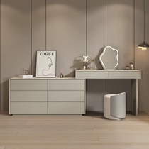 Bedside cabinet dresser integrated cabinet retractable bedroom simple modern solid wood paint minimalist corner dressing table