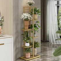 Nordic indoor home balcony metal storage rack wrought iron living room succulent flower pot multi-layer hanging rack green plant storage rack