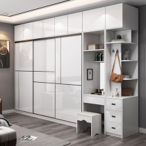 Sliding door wardrobe home bedroom small apartment storage white simple modern storage simple assembly wooden wardrobe