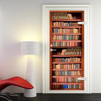 Shangyi Foreign Trade Retro Bookshelf Imitation 3D Door Sticker Bedroom Study Door Renovation Entrance Decorative Wall Sticker F422