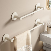 Single pole towel bar no punching bathroom bathroom rack white horizontal bar toilet towel rack space aluminum towel rack