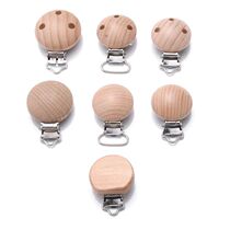 10Pcs Beech Wooden Pacifier Clip Baby Teether Soother Clasp