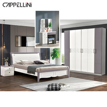 Nordic bed wardrobe combination set small apartment master bedroom dresser modern simple second bedroom cabinet complete set of furniture