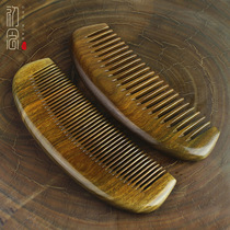 Large green sandalwood moon comb boutique wooden comb massage smoothing hair straightening comb hairdressing hair smoothing comb manufacturer