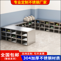 Customized 304 stainless steel shoe changing stool dust-free workshop shoe cabinet employee doorless single-sided double-sided locker room