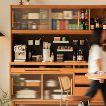 Slate Zeus sideboard multifunctional storage cabinet Copenhagen cherry solid wood small one-piece wall storage cabinet