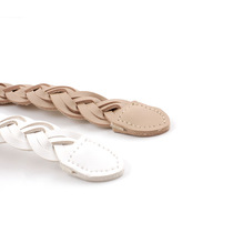 Japan FCs new fashionable and versatile twist style womens belt simple decorative round Japanese buckle belt for women