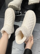 2024 new waterproof and anti-ski boots for women winter short cotton shoes bread shoes flat bottom velvet and thickened short boots