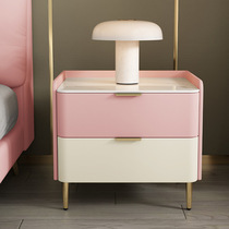 Nankang Furniture Solid Wood Bedside Table Cream Style Modern Simple Light Luxury Leather Bedroom Bedside Slate Storage Cabinet
