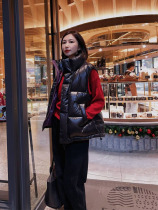Small warmer in cold winter black plum sauce color matching 90 white goose down warm stand collar sleeveless down vest for women winter