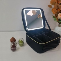 Korean style cosmetic bag LED lighted cosmetic mirror portable travel portable large capacity skin care product storage bag jewelry box