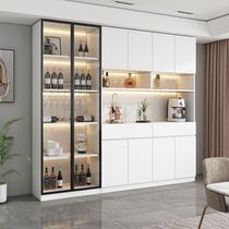 Solid wood sideboard light luxury wine cabinet integrated wall high cabinet kitchen storage cabinet cupboard home living room tea cabinet