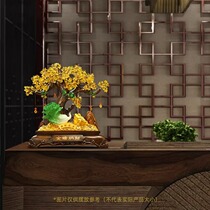 High-end Lucky Golden Toad A Jade Cabbage Money Tree Ornament Chinese Craftsmanship High-end Living Room Wine Cabinet Decoration Front Desk Open