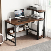 Computer desk desktop simple desk modern internet celebrity steel wood can put printer storage small apartment desk