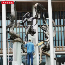 Manufacturer customized stainless steel fiberglass foam cast copper sculpture park green space square commercial building landscape sculpture