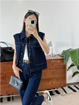 Soil Denim Series 2024 Autumn Fashionable Small French Denim Denim Short Micro Profile Pocket Vest for Women