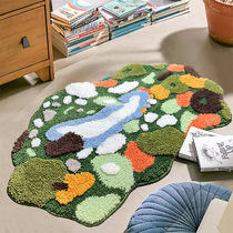 Special-shaped small fresh moss carpet floor mat cream style bedroom blanket entry living room light luxury bathroom non-slip thickening