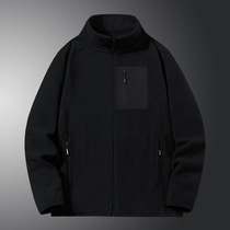 Fleece jacket mens outdoor autumn and winter fleece warm jacket thickened polar fleece mens stand-up collar cardigan manufacturer