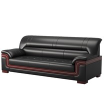 High-end Shunde office furniture business leather office sofa coffee table combination three or two people solid wood reception area