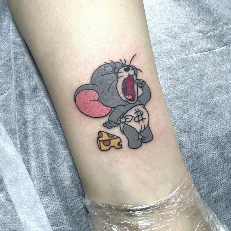 Tom and Jerry Waterproof Colorful Tattoo Tuffy Quirky Student High-Value Female Long-Lasting Arm Cartoon Cute Sticker
