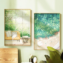Nordic sofa background wall living room decoration painting small fresh cat bedroom restaurant hanging painting modern simple wall painting