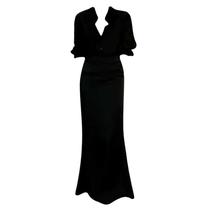 Plus size fat girl royal sister style dark long skirt suit black shirt hip-covering skirt high-end two-piece set