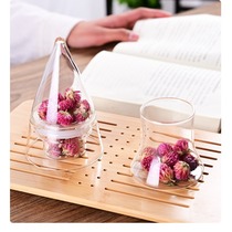 New Chinese style tea exhibition scented storage tank tea can 3-layer tea cone tea display special high borosilicate glass