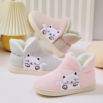 2021 Cotton Slippers Womens Home Winter and Autumn Home Indoor Warm Maternity Shoes Soft Soled Home Thick Soled Confinement Shoes