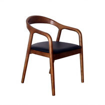 Nordic solid wood chair backrest simple home armrest conference armchair walnut tea chair presidential chair Shumet chair