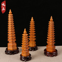 The manufacturer supplies mahogany Wenchang Tower ornaments seven seven nine nine eleven eleven thirteen and thirteen layers with painted wood carvings on the base