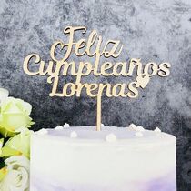 Personalized name Happy Birthday in spanish Cake TopperCust