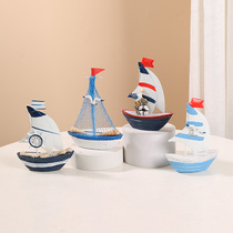 Mediterranean style wooden sailing ornaments hotel B&B entrance living room bedroom desktop art decorations
