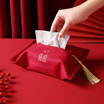 Famous Oriental Wedding Tissue Box Red Wedding Decoration Supplies Living Room Dining Room Paper Drawing Fabric Cover