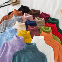Long-sleeved turtleneck bottoming shirt solid color Korean style pullover sweater (24 colors in stock) knitted bottoming sweater