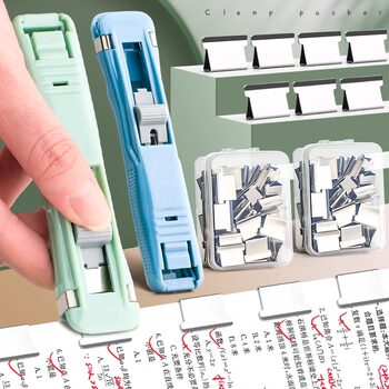 Colorful clip pusher document tool