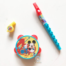 Cartoon pattern baby hand drum recorder toddler whistle playing toy Orff musical instrument 3-piece set 1