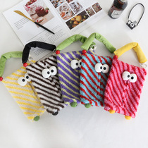 Creative diagonal striped little monster paper box curly tissue bag hanging car tissue box tissue bag factory direct sale
