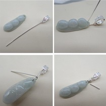 925 sterling silver fine needle buckle head oblique hole crooked hole left and right hole pendant buckle thick cow nostril horizontal hole small pendant buckle