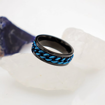 European and American new titanium steel rotating chain ring mens trendy personalized beer bottle opener can rotate couples ring