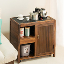 Walnut tea cabinet household small solid wood tea table tea side cabinet side table kettle integrated side cabinet