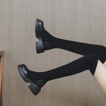 Thick-soled over-the-knee boots for women 2024 new over-the-knee boots Martin boots thin boots black high boots for women
