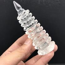 Natural white crystal Wenchang Tower office student study room decorations 9-13 floors raw stone carving Donghai craft gifts