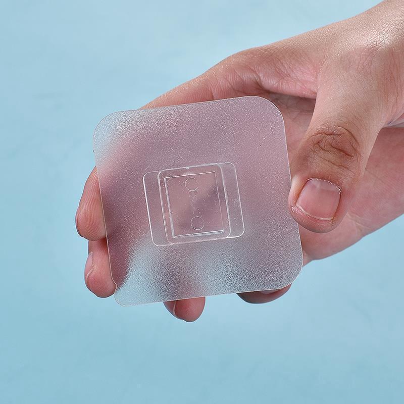 Strong Adhesive No-Drill Waterproof Toothbrush Holder Clip-On Hook, Nail-Free Tissue Box Holder, Traceless Adhesive Hook, Transparent Adhesive
