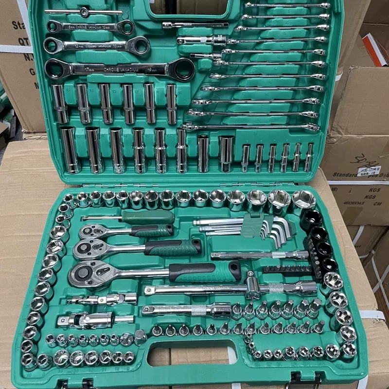 Đức nhập khẩu 216 món bộ công cụ sửa chữa ô tô 72 răng Bộ sửa chữa ô tô Bộ ổ cắm cờ lê kết hợp công cụ đồng hồ vôn