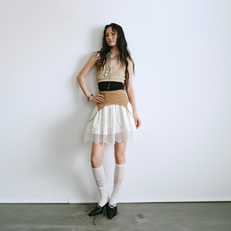 【Original】Endoperse*Balletcore Dress Ballet-Style Spaghetti Strap Sweet and Cool Faux Two-Piece Dress