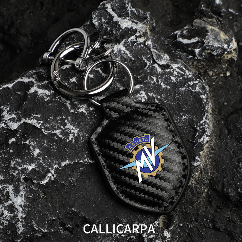 Augusta Agusta Rush1000 Carbon Fiber Pattern Matte Black Keychain Rope Dragster800 Keychain