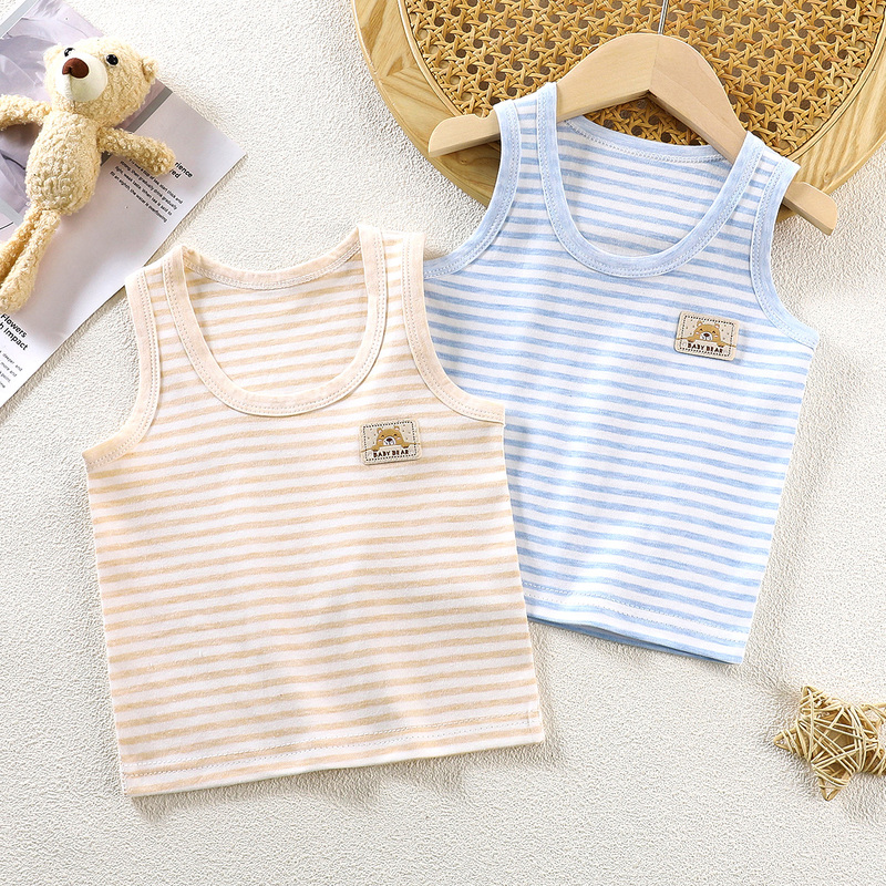 Children's Pure Cotton Vest, Spring, Autumn and Summer Style, Baby Seamless T-Shirt, Close-Fitting Boys' and Girls' Seamless Base Layer Underwear